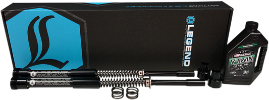 Legend Suspension AXEO23 front end suspension for 23-inch wheels on FLH 2014-2016 motorcycles, featuring durable construction and design.