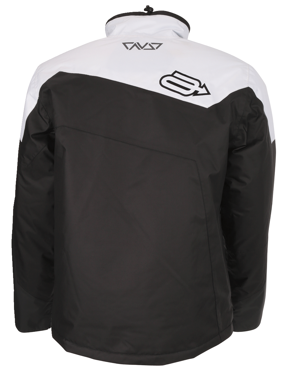 ARCTIVA Pivot 6 waterproof insulated jacket in black and white, large size, showing front view with zipper and hood.