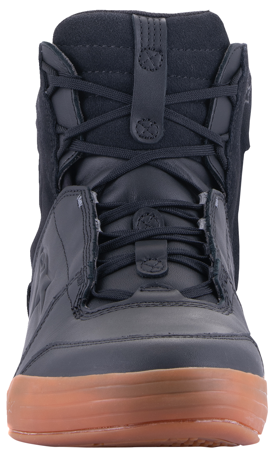 Alpinestars Chrome waterproof shoes in black and brown, US size 12, EU 45.5, showing the sleek design and branding details.