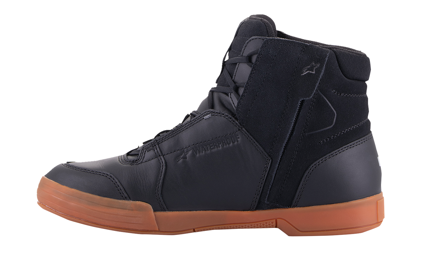 Alpinestars Chrome waterproof shoes in black and brown, US size 12, EU 45.5, featuring sleek design and durable material.