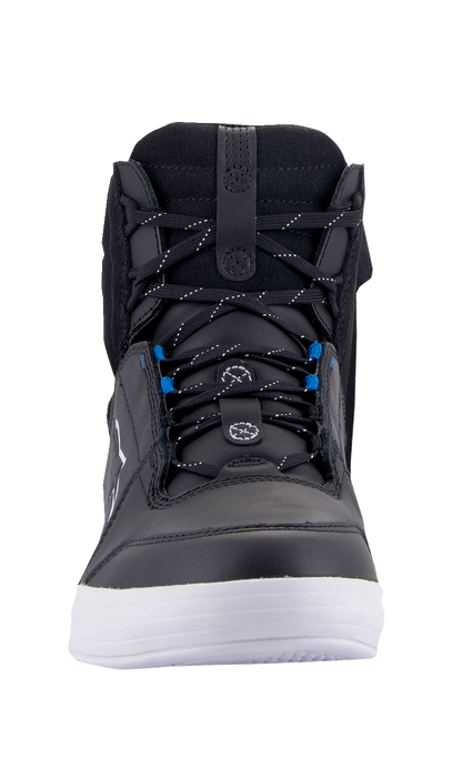Alpinestars Chrome waterproof shoes in black and white, US size 10, featuring sleek design and brand logo on the side.