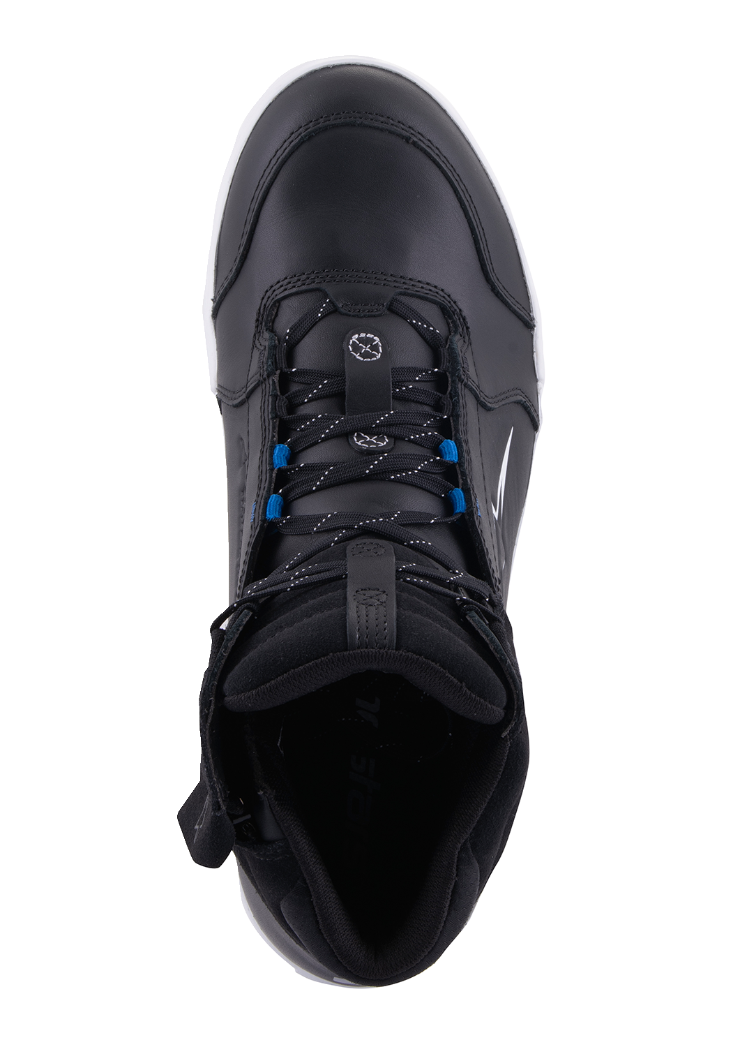 Alpinestars Chrome waterproof shoes in black and white, US 10 / EU 43, featuring sturdy design and branded details.