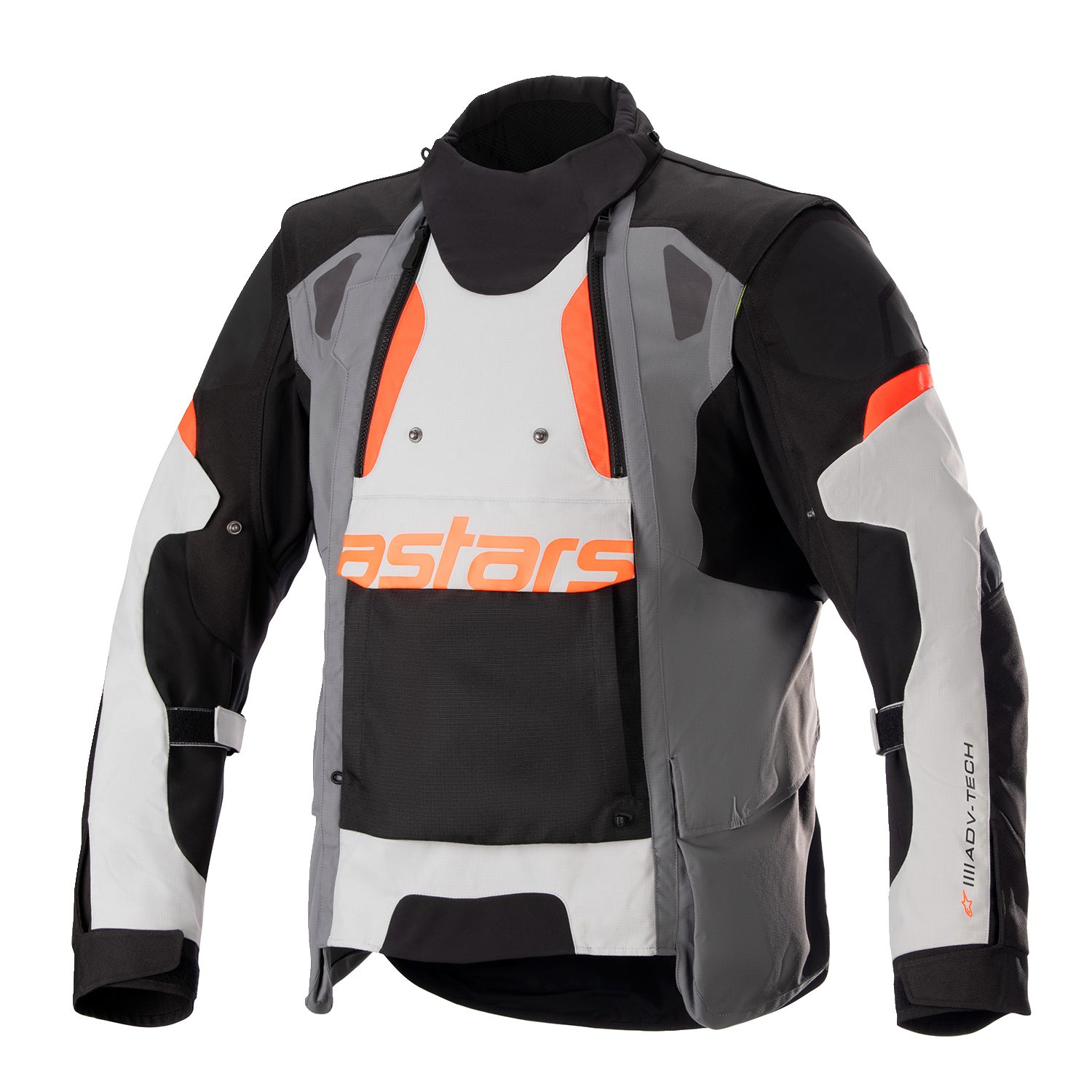 Alpinestars Halo Drystar® motorcycle jacket in gray and black with vents and Tech-Air® compatibility, size small.