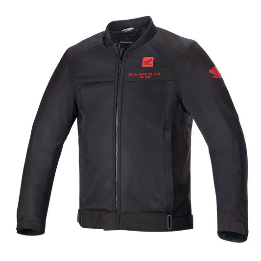 Alpinestars Honda Luc v2 Air Jacket in black and red, size large, featuring lightweight racing style with protective armor.