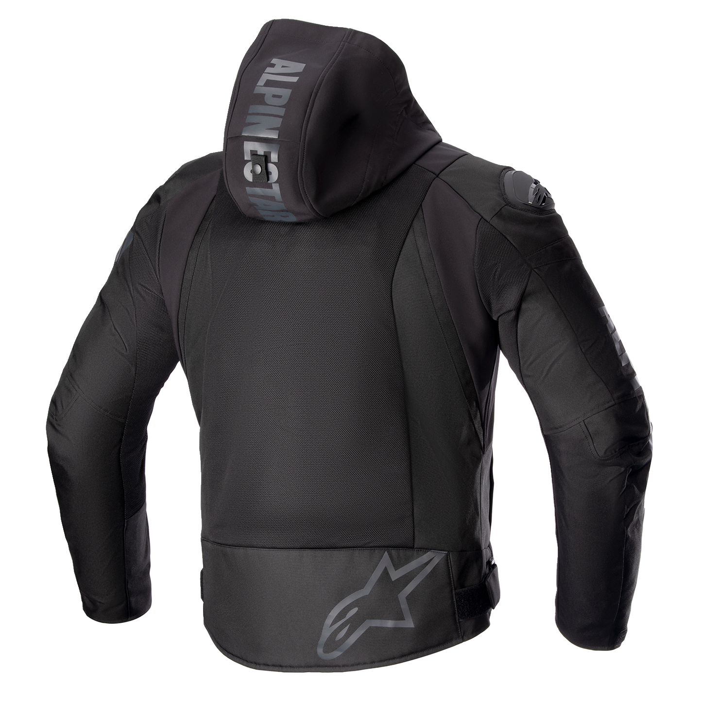 Alpinestars Zaca Air Jacket in 4XL black with Nucleon Flex Plus armor and waterproof features, shown on a mannequin.
