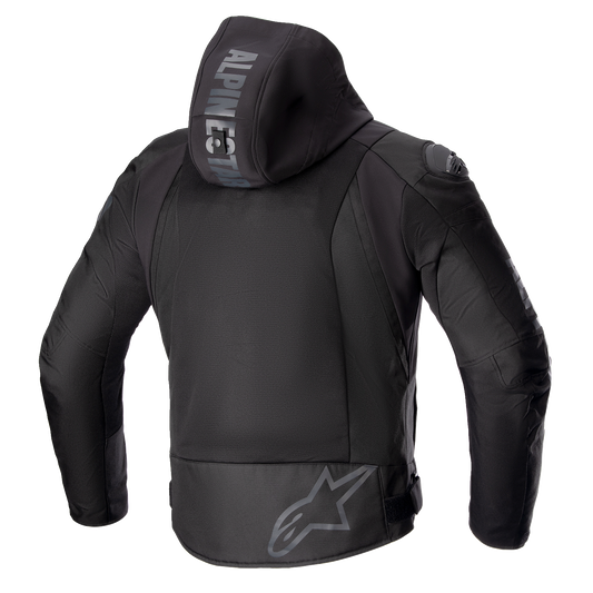 Alpinestars Zaca Air motorcycle protective jacket in black, small size, featuring durable fabric and armor for riding safety.