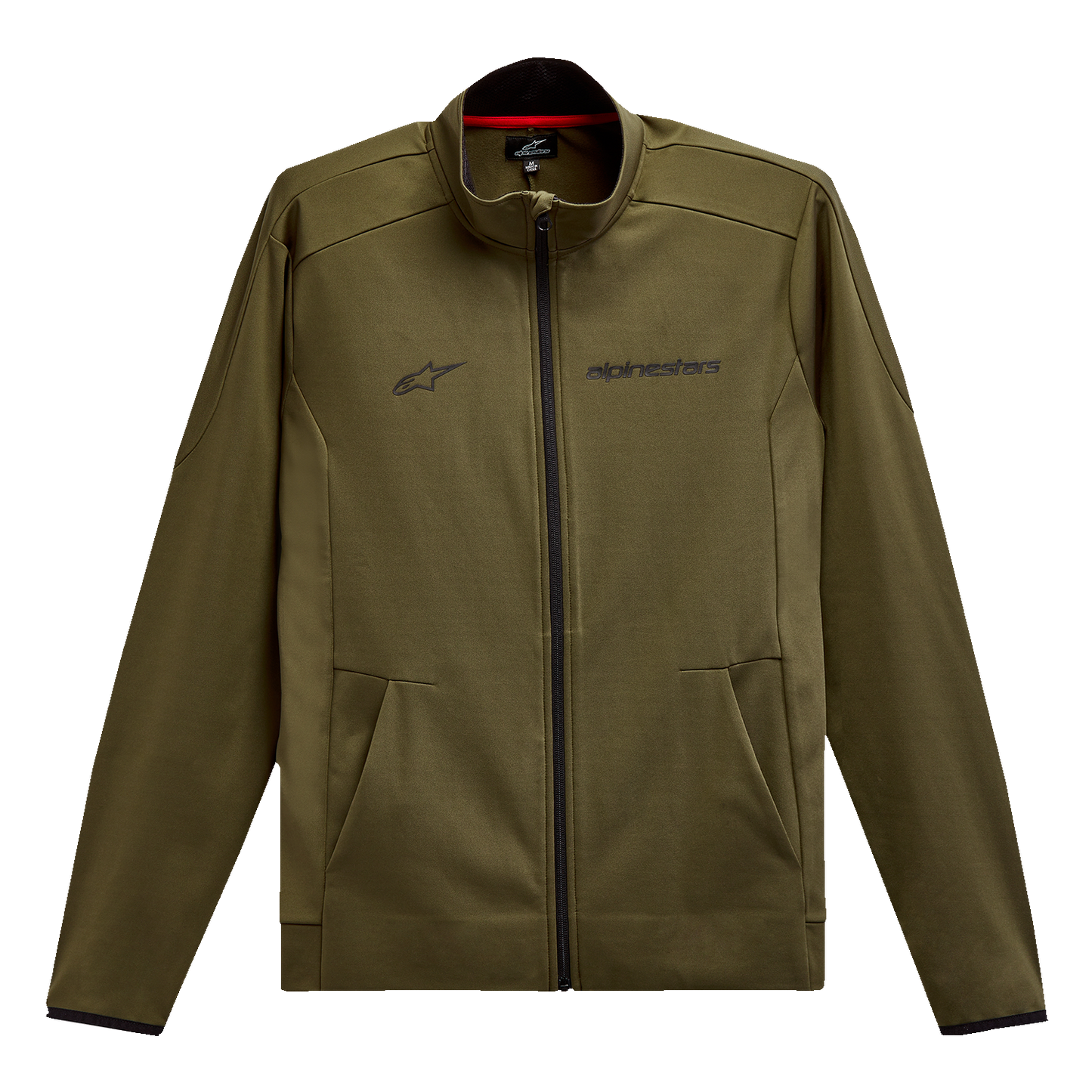 Alpinestars Progression Jacket in military green, medium size, featuring durable fabric and stylish design.