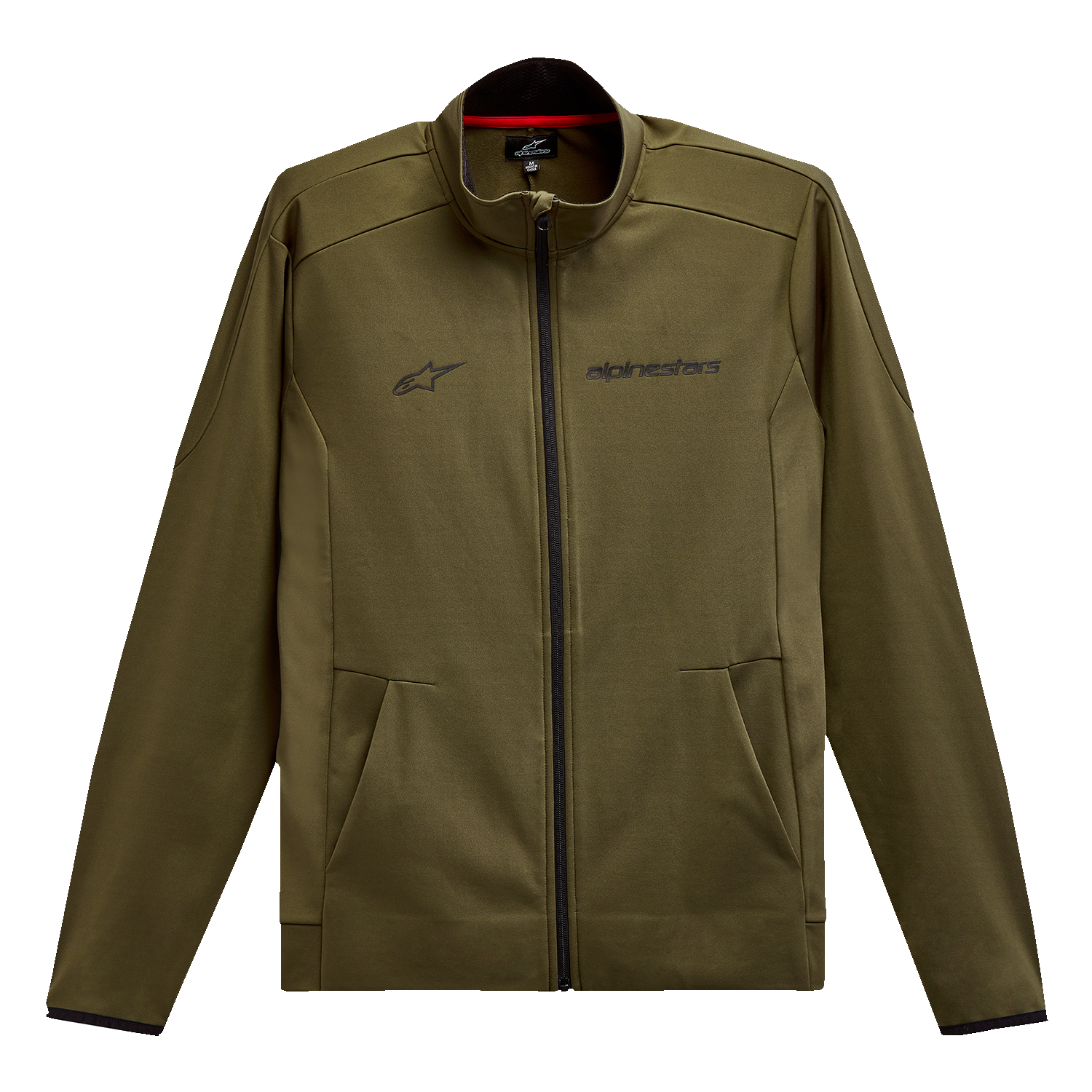 Alpinestars Progression Jacket in military green, medium size, featuring durable fabric and stylish design.