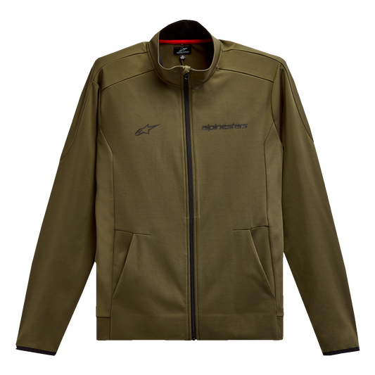 Alpinestars Progression Jacket in military green, medium size, featuring durable fabric and stylish design.