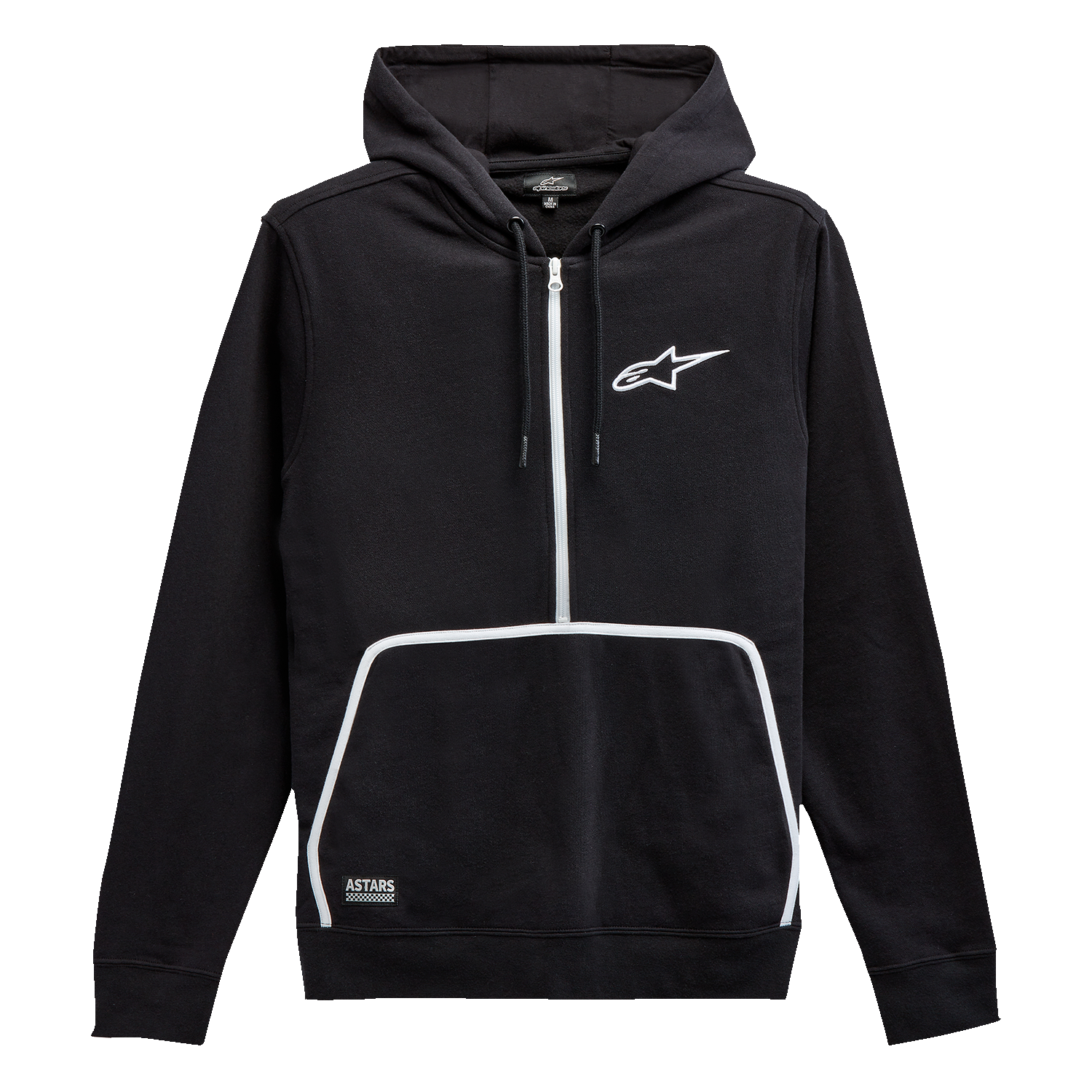 Black Alpinestars Bound Hoodie in size large, featuring the Alpinestars logo and stylish casual design.