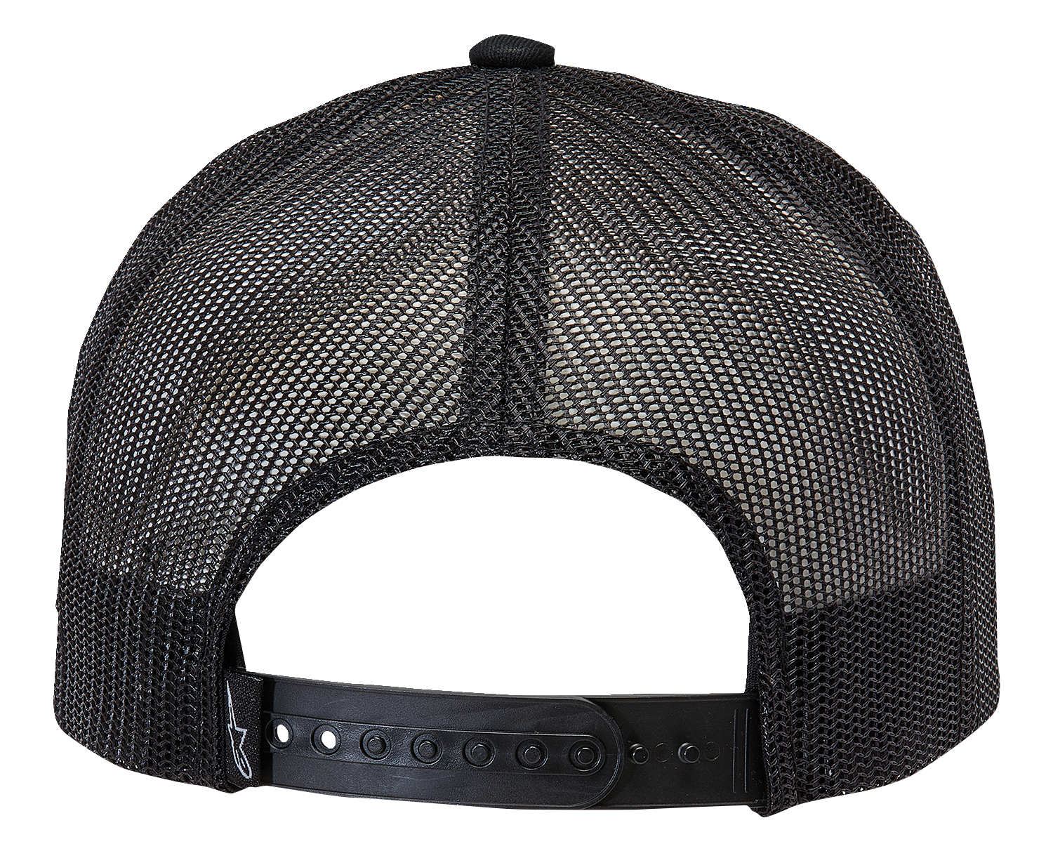 Alpinestars Delivery Trucker Hat in white and black with mesh back and embroidered logo, casual outdoor style.
