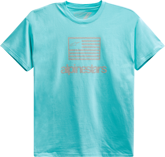ALPINESTARS, Alpinestars Flag T-Shirt in Light Aqua - Medium (Part Number 1213726207206M)