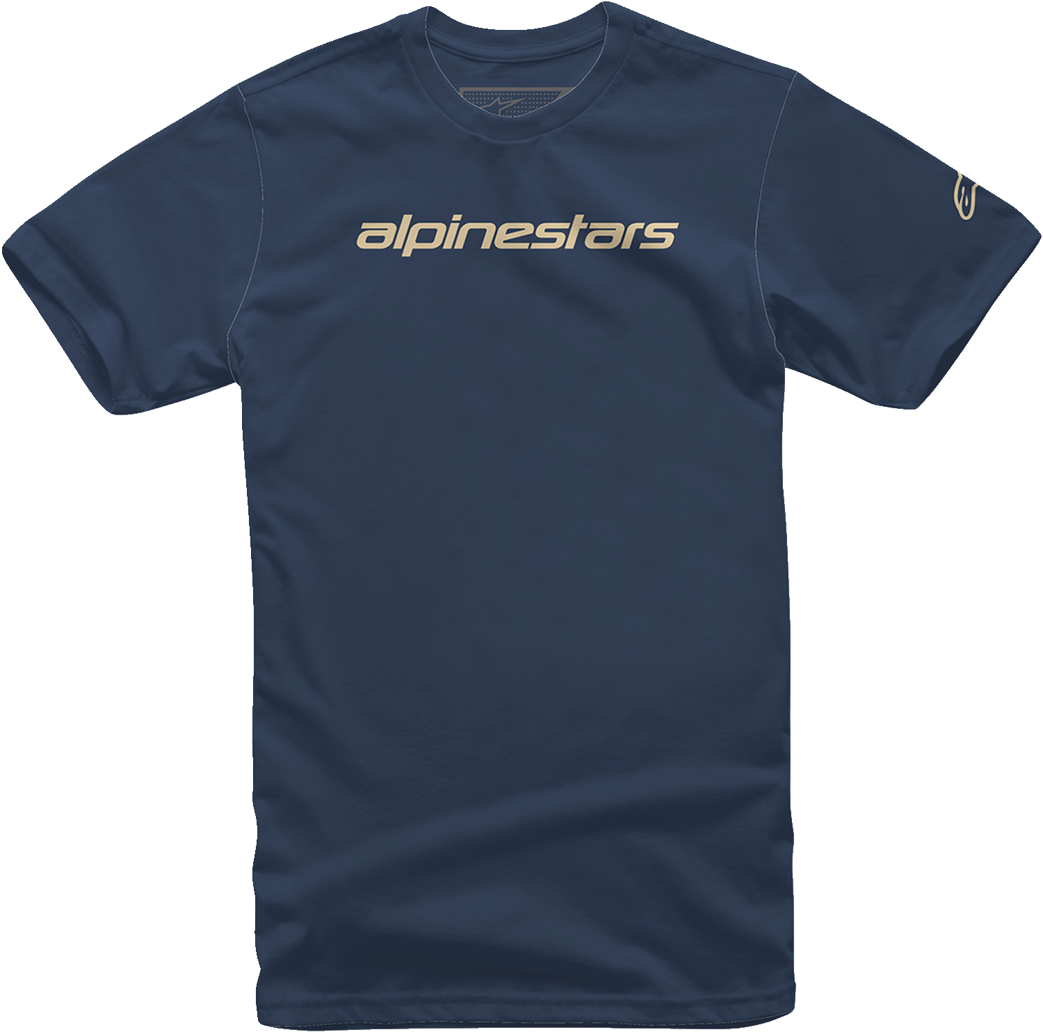 Alpinestars Linear Wordmark T-Shirt in navy and stone color, XL size, featuring the Alpinestars logo and design on the front.