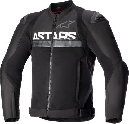 Alpinestars SMX Air motorcycle riding jacket in black, 4XL, featuring advanced ventilation and protective gear for riders.