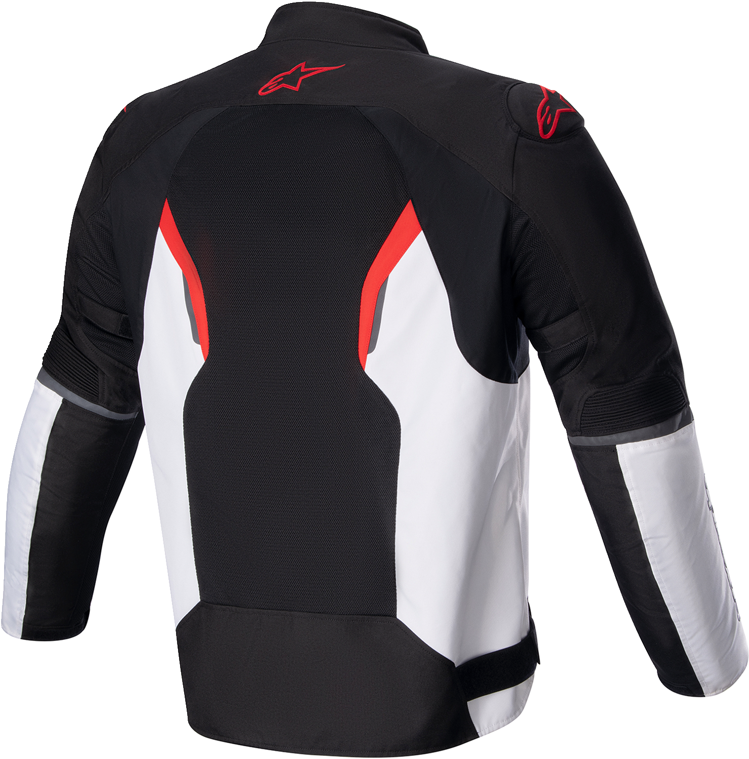 Alpinestars AST v2 Air Jacket in black, white, and red, small size, motorcycle airbag-compatible riding gear.