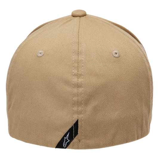 Alpinestars Linear Hat in sand and black, small/medium size, featuring the brand logo and stylish design.