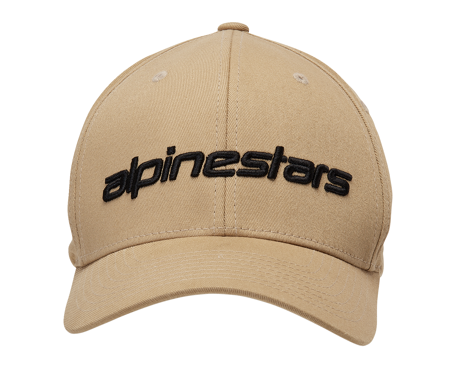 Alpinestars Linear Hat in sand and black, small/medium size, featuring branded design and adjustable strap.