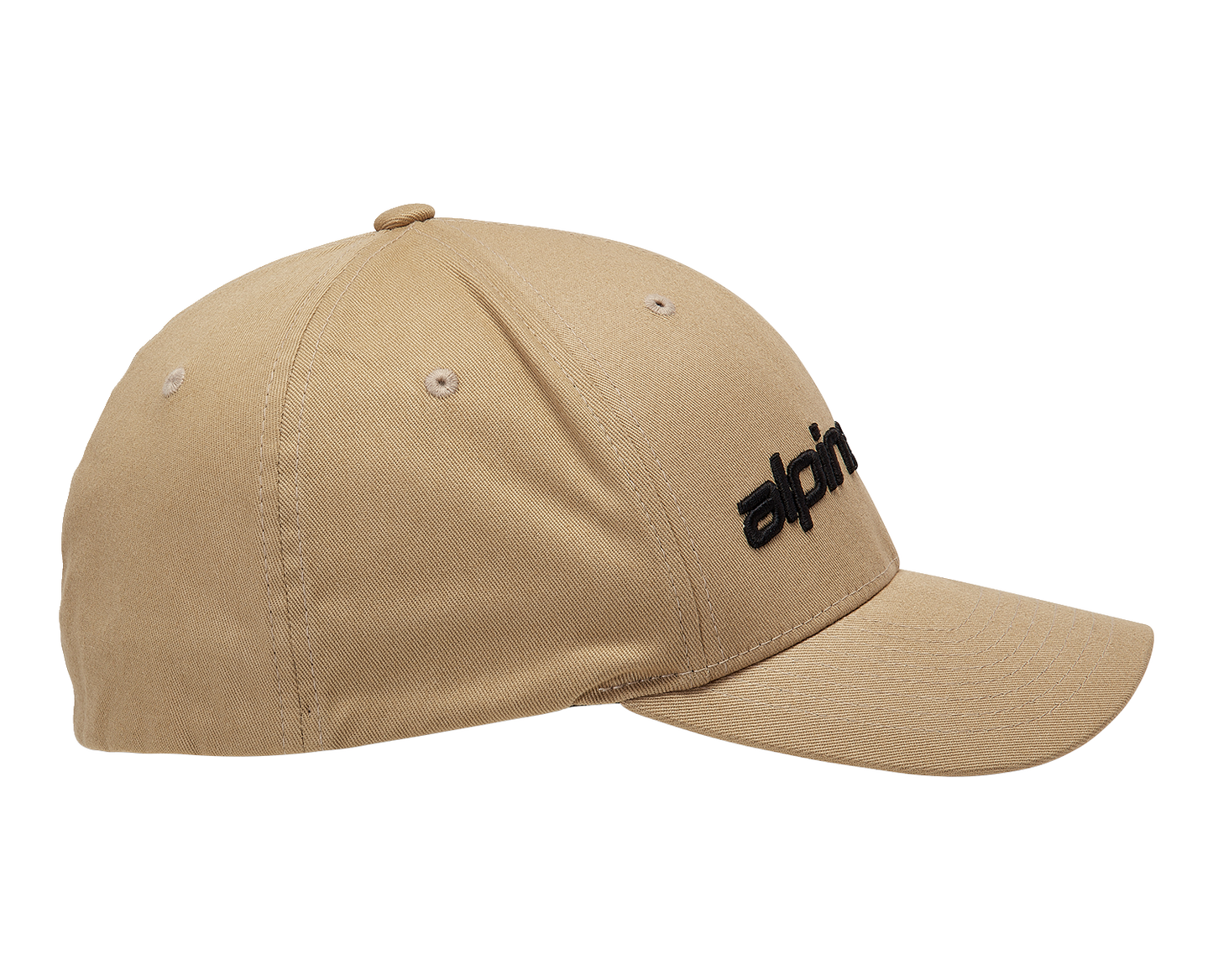 Alpinestars Linear hat in sand and black, small/medium size, featuring the ALPINESTARS logo and stylish design.