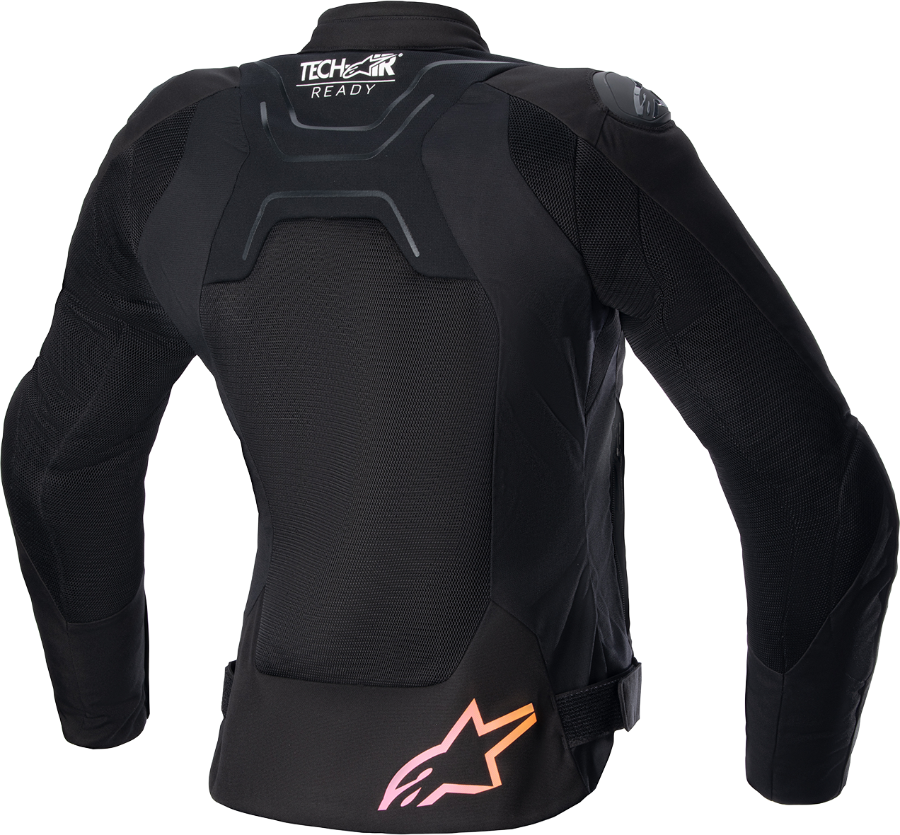 Alpinestars Stella SMX Air women's motorcycle jacket in black, yellow, and pink, size small, featuring protective armor and sporty design.