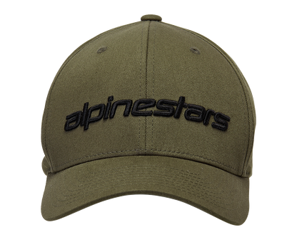 Alpinestars Linear Hat in Military Black, small/medium size, featuring the brand logo and a stylish, casual design.