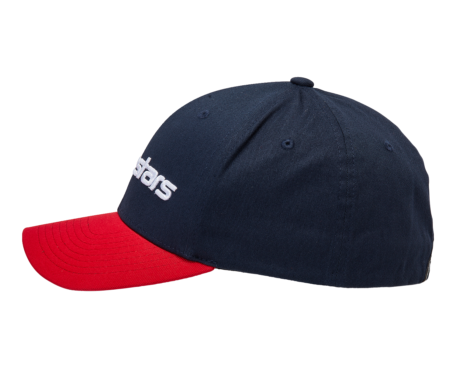Alpinestars Linear Hat in navy and red, small/medium size, featuring the ALPINESTARS logo and sporty design.