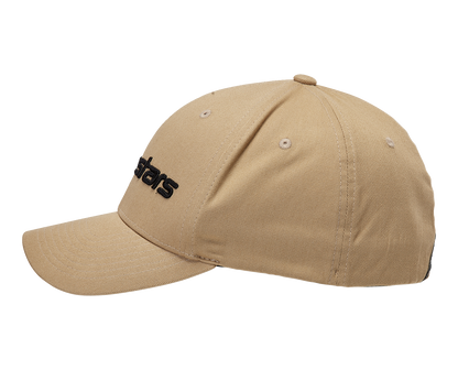 Alpinestars Linear Hat in sand and black, small/medium size, featuring a stylish design and branding, front view image.