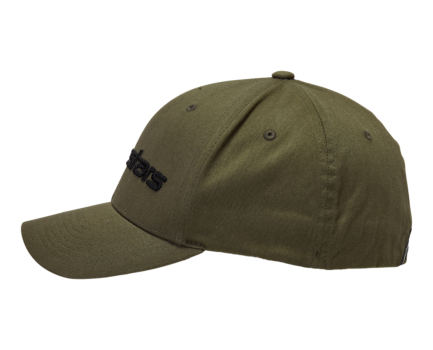 Alpinestars Linear Hat in Military Black, Small/Medium size, featuring the brand logo and structured design.