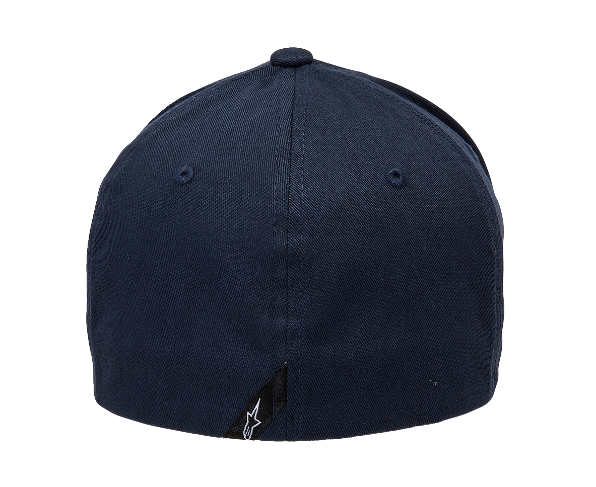 Alpinestars Linear Hat in navy and red, small/medium size, featuring the brand logo and sporty design.