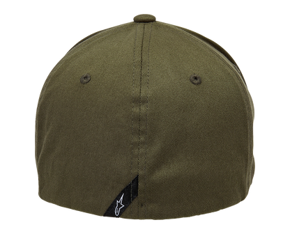 Alpinestars Linear Hat in Military Black, small/medium size, with adjustable strap and embroidered Alpinestars logo on front.