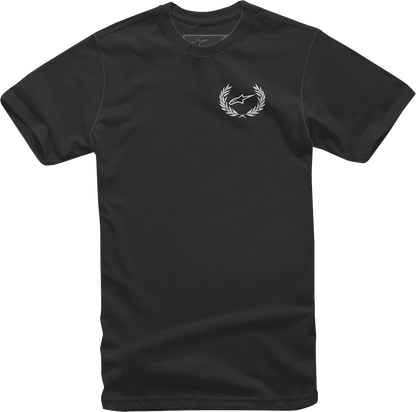Alpinestars Wreath T-Shirt in black, size XL, featuring the ALPINESTARS logo and graphic design on the front.