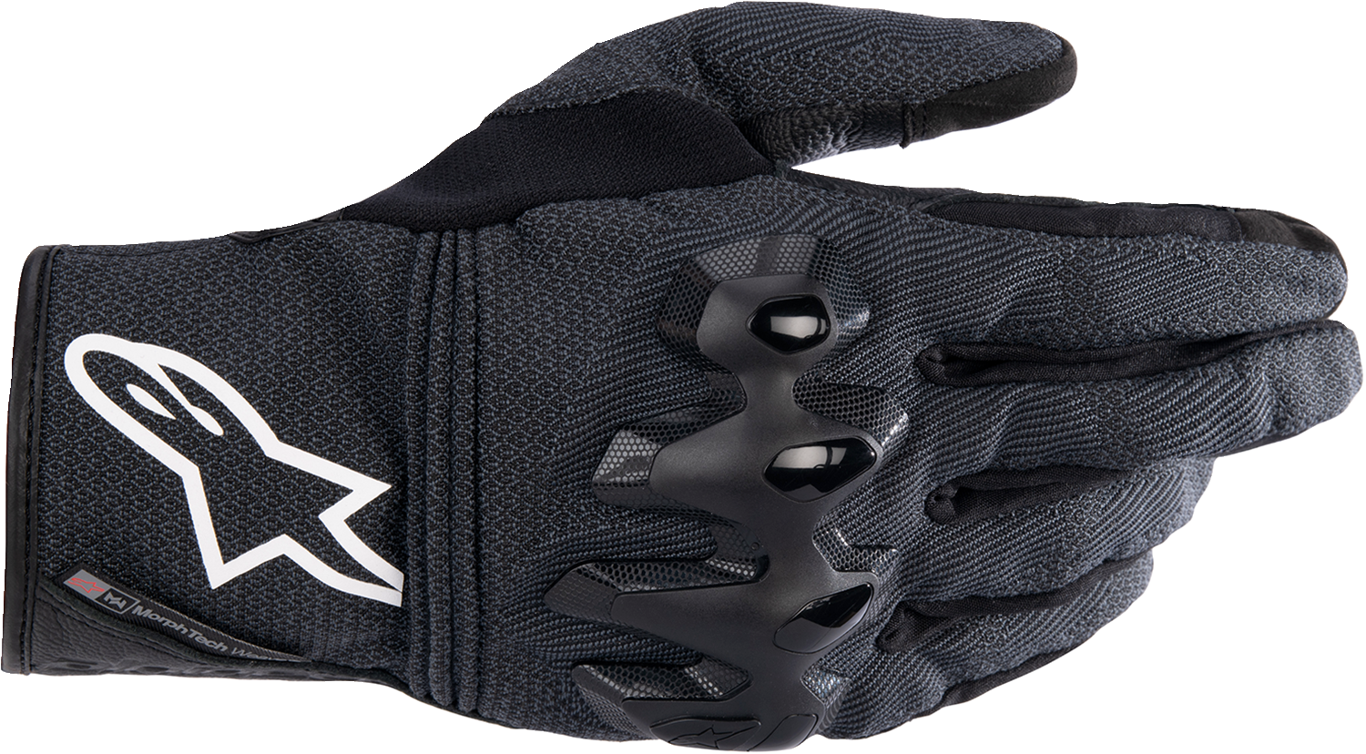 Black Alpinestars Morph Street Gloves in XL with impact protection and flexible design, shown on a plain background.