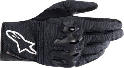 Alpinestars Morph Street Gloves in black, medium size, featuring protective knuckles and breathable fabric for motorcycle riding.