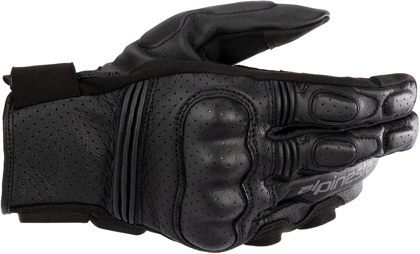 Black Alpinestars Phenom Air Gloves in 3XL size, showing breathable mesh and protective knuckle padding.