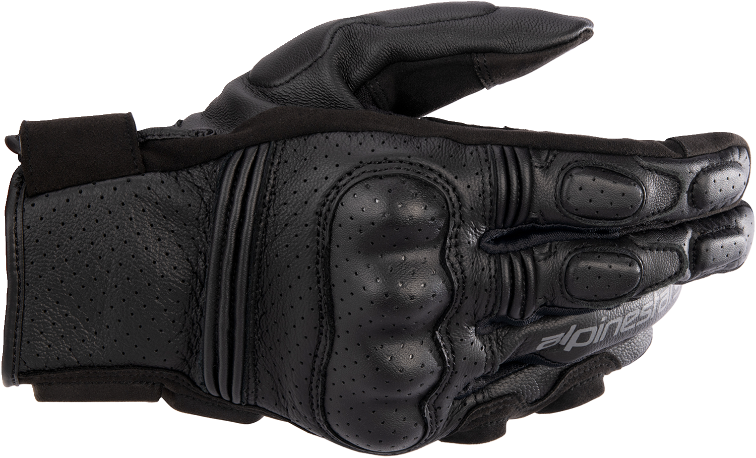 Black Alpinestars Phenom Air Gloves in 3XL size, showing breathable mesh and protective knuckle padding.