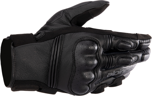 Alpinestars Stella Phenom Leather Gloves in black, small size, featuring protective padding and sleek motorcycle riding design.