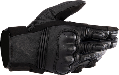 Alpinestars Stella Phenom leather motorcycle gloves in black, size XL, with reinforced knuckles and secure wrist closure.