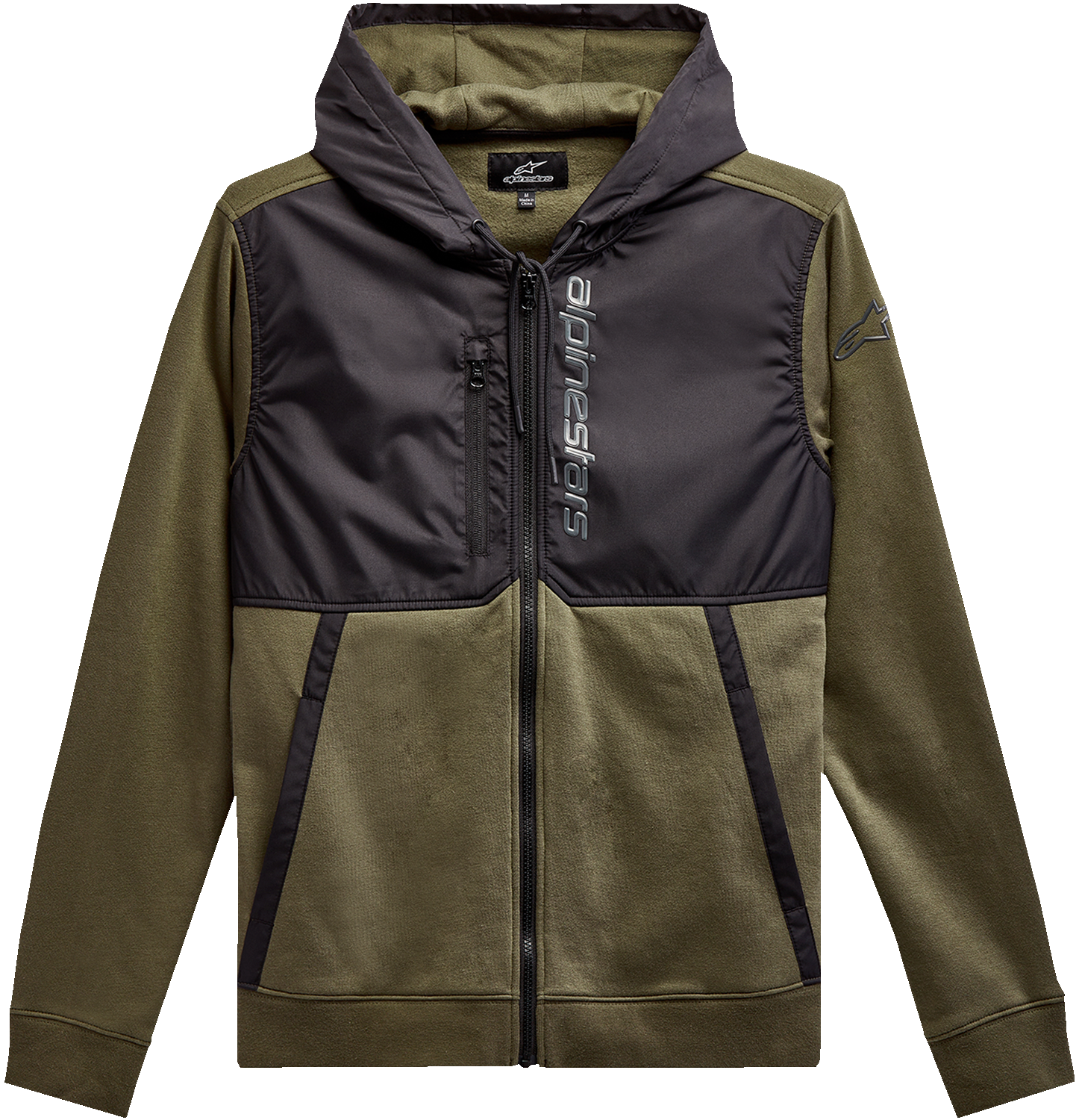 ALPINESTARS, Alpinestars Aligned Zip Hoodie - Military/Black Medium (Part No. 1213510006910M)