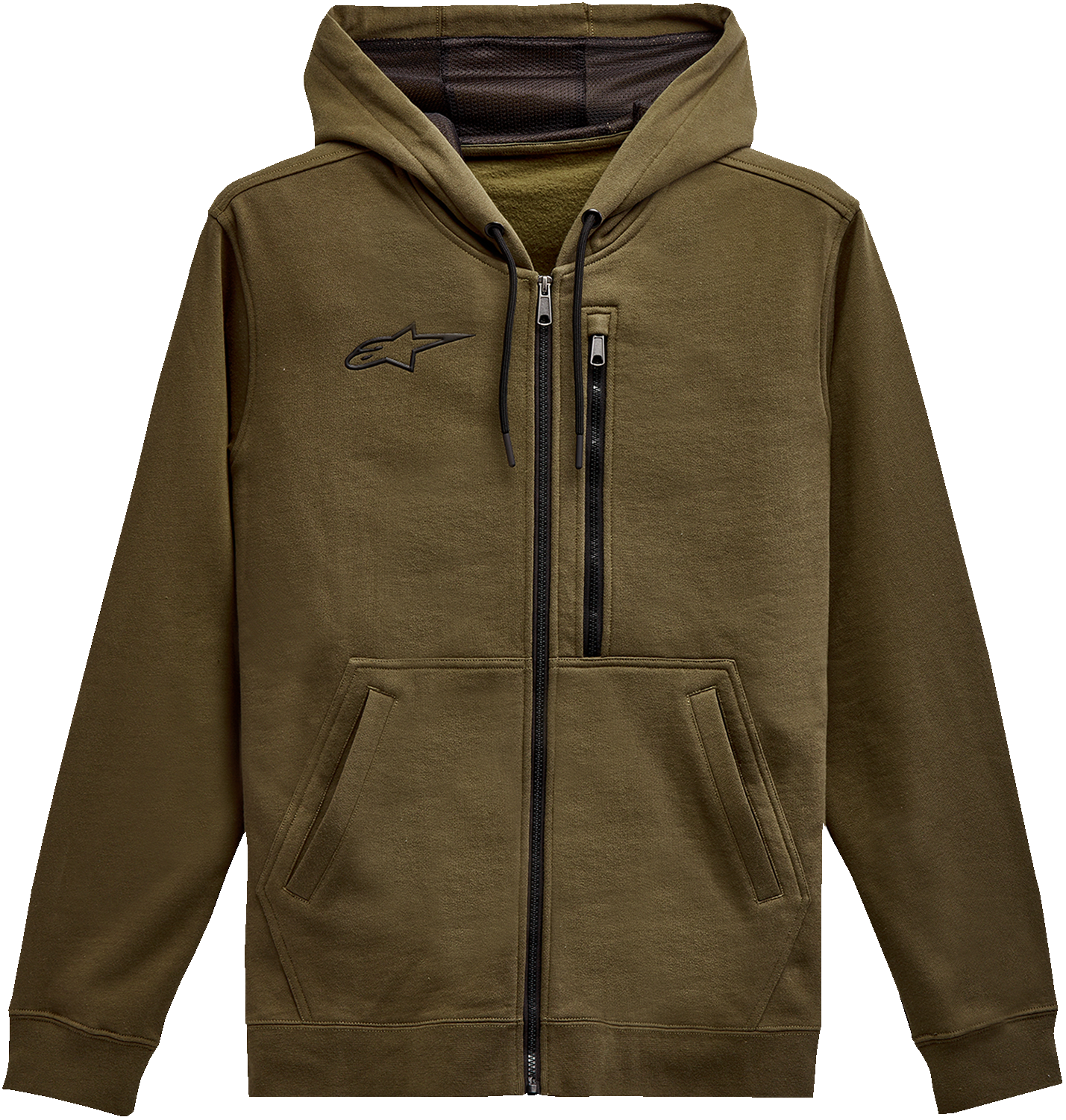 ALPINESTARS, Alpinestars Asymmetrical Zip-Up Hoodie - Military Style, 2XL, Part Number 121351030690XXL