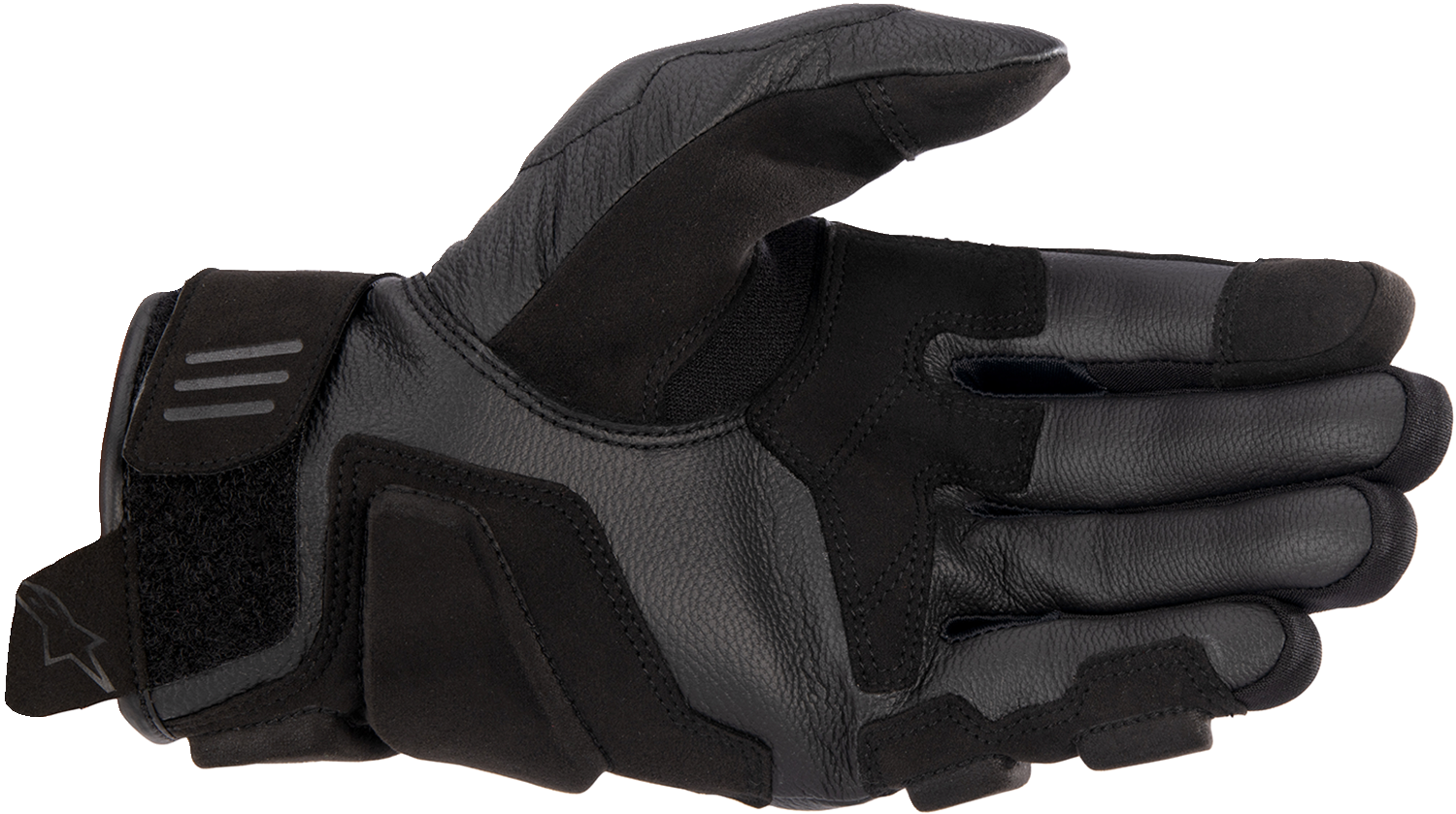 Alpinestars Stella Phenom leather motorcycle gloves in black, size XL, with reinforced knuckles and adjustable wrist strap.