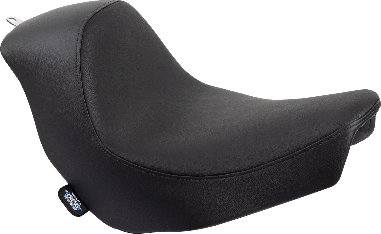 Black smooth solo seat for FL/FX motorcycles by Drag Specialties Seats, designed for 2018-2023 models.