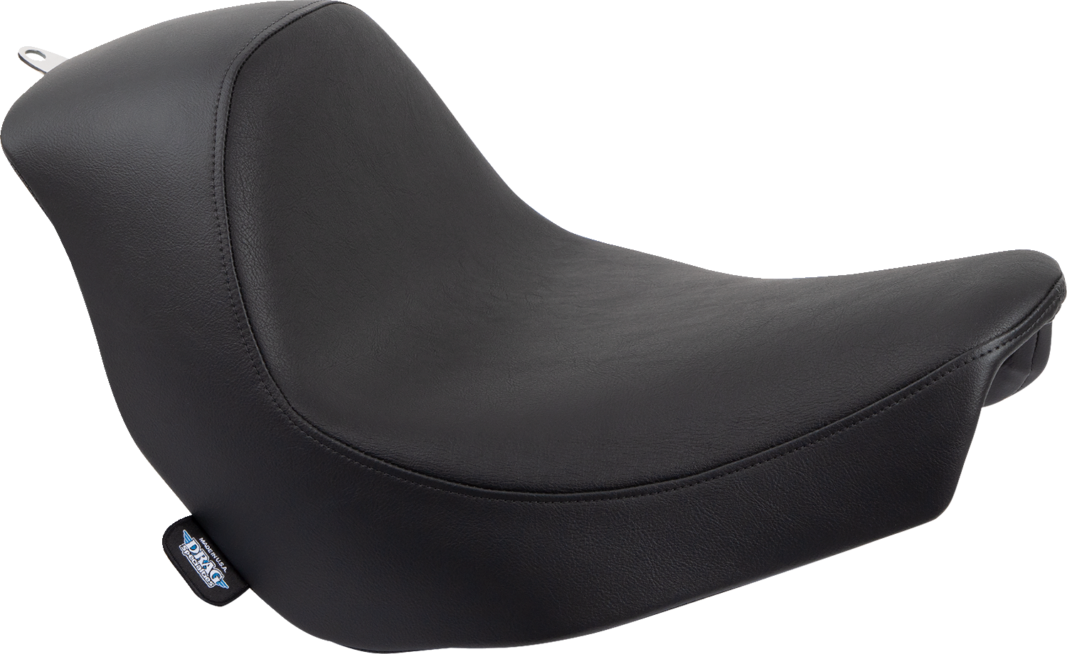 Black smooth solo seat for FL/FX motorcycles by Drag Specialties Seats, designed for 2018-2023 models.
