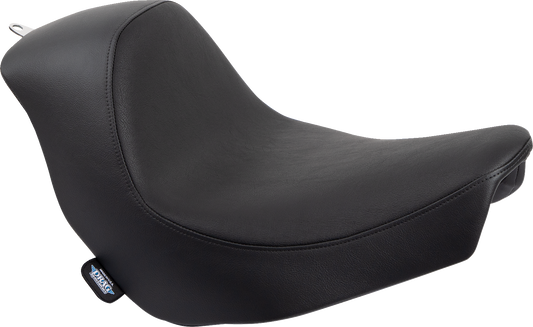 Black smooth solo seat for FL/FX motorcycles by Drag Specialties Seats, designed for 2018-2023 models.