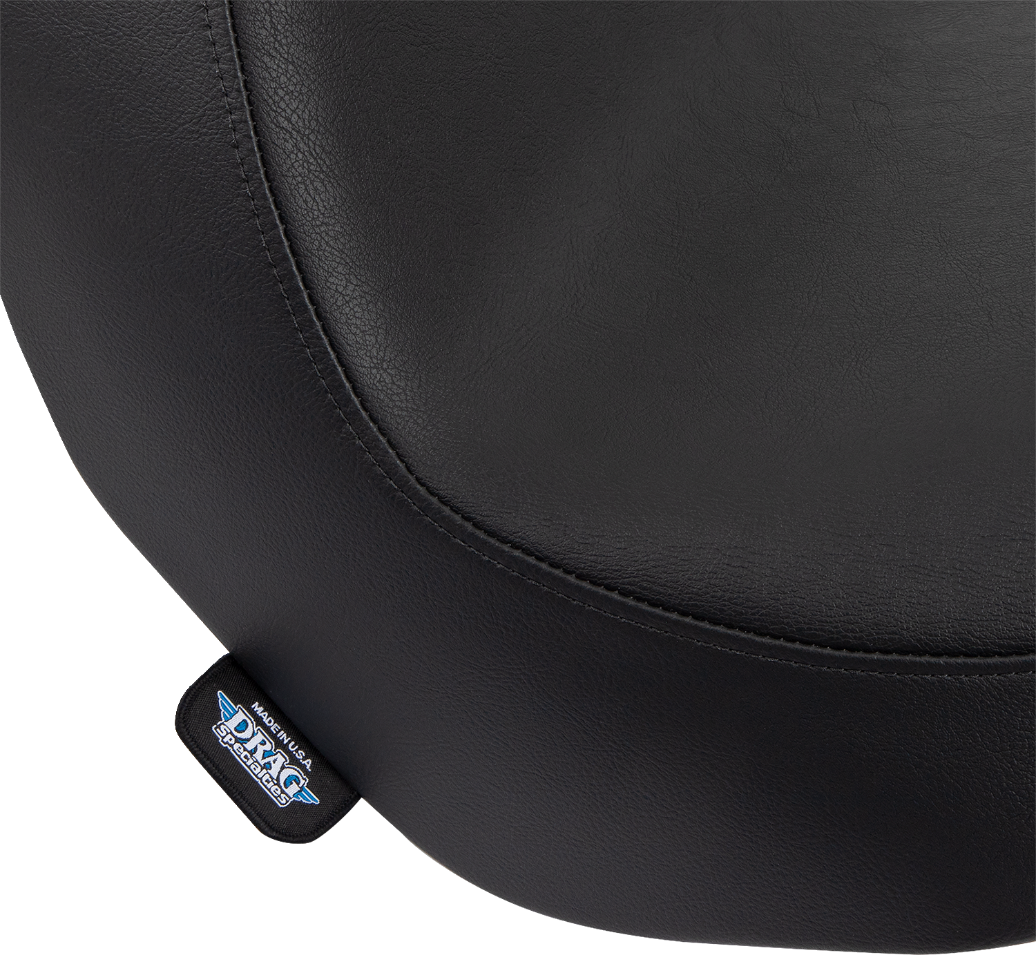 Black smooth solo seat for FL/FX motorcycles by Drag Specialties Seats, model 0802-1512, designed for 2018-2023 Harley-Davidson.