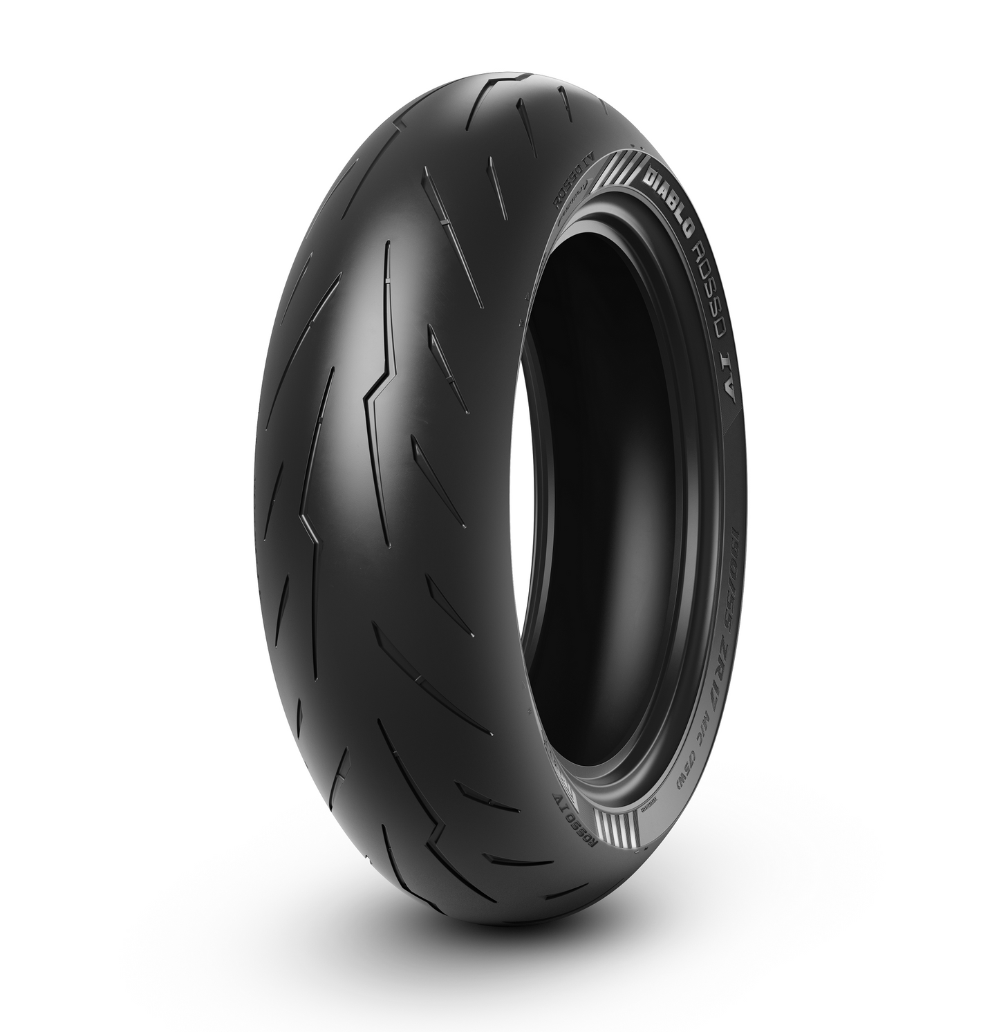 PIRELLI Diablo Rosso IV Corsa rear motorcycle tire, 190/55ZR17, showing the tread pattern and sidewall branding.