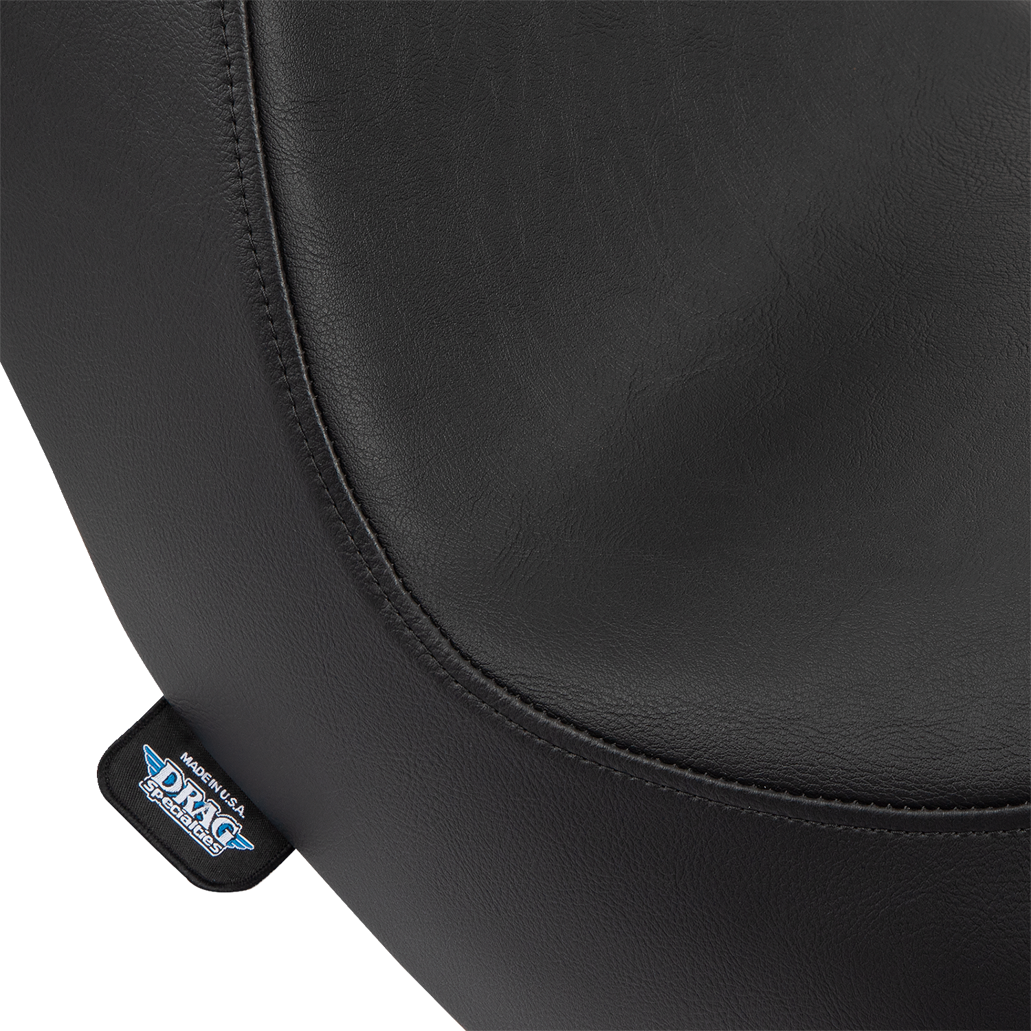 Black vinyl Drag Specialties Predator III 2-up seat for Harley FL/FX 2018-2024, designed for comfortable riding.