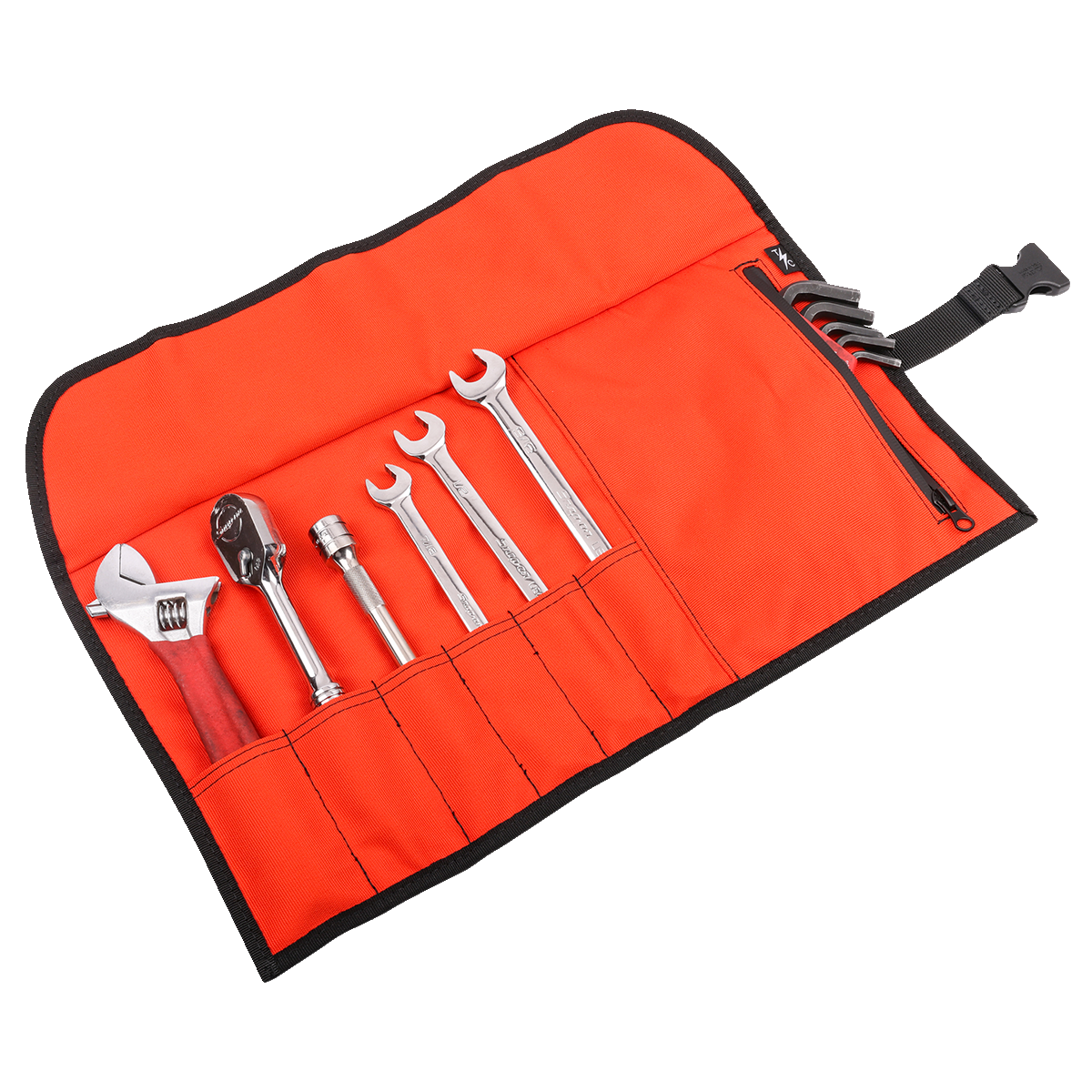 THRASHIN SUPPLY CO. Tool Roll V2 with 1680D ballistic nylon exterior, compact and durable for organizing tools.