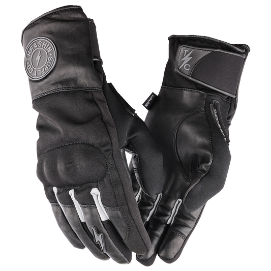 Black THRASHIN SUPPLY CO. Mission Waterproof Gloves XL, showing the exterior design and waterproof material.