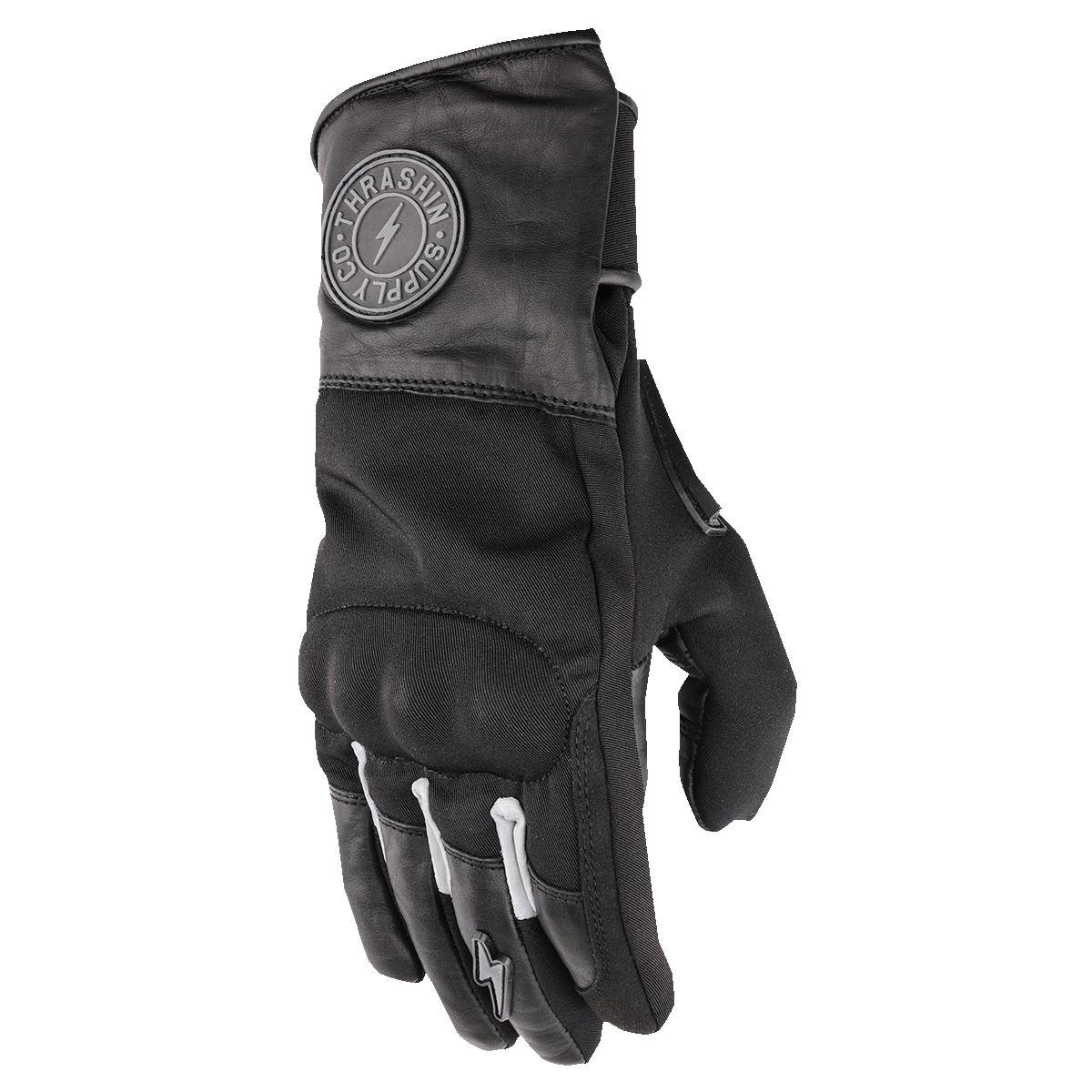 Black THRASHIN SUPPLY CO. Mission Waterproof Gloves in XL size, designed for outdoor activities and weather protection.
