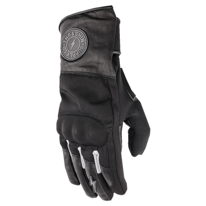Black THRASHIN SUPPLY CO. Mission Waterproof Gloves in XL size, designed for outdoor activities and weather protection.
