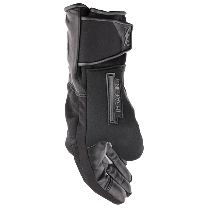 Black THRASHIN SUPPLY CO. Mission Waterproof Gloves XL with textured grip, designed for outdoor activities and cold weather.